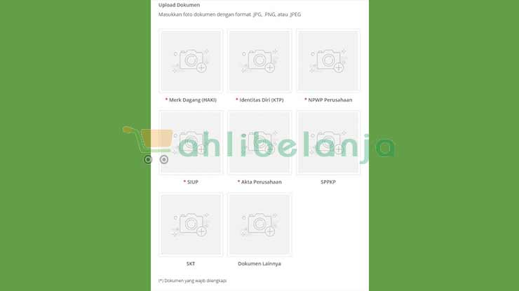 7. Upload Dokumen Untuk Cara Menjadi Official Store Tokopedia
