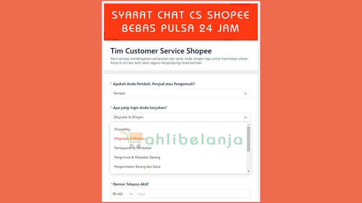 Syarat Chat dengan CS Shopee